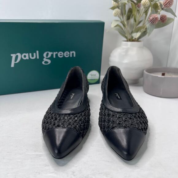 Paul Green Aries Flat Soft Nappa Diva Slip On Pointed Toe Black Women 7.5 - Picture 3 of 11